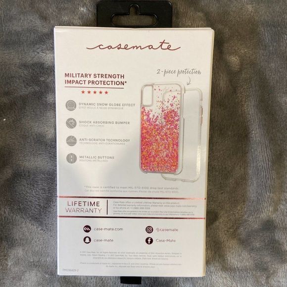 NWT CASE-MATE Pink Glow In Dark Waterfall IPhone‎ X - Picture 3 of 4